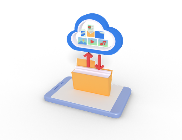 Cloud Data Transfer  3D Icon