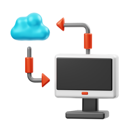 Cloud Data Transfer  3D Illustration