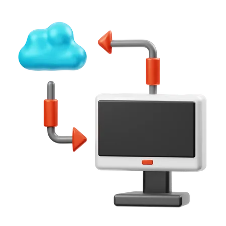 Cloud Data Transfer  3D Illustration