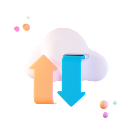 Cloud Data Transfer  3D Illustration