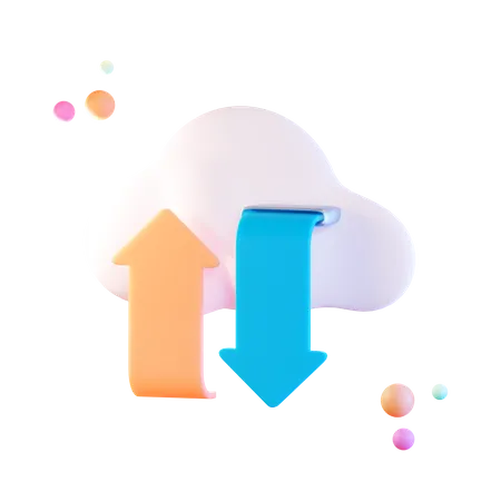 Cloud Data Transfer  3D Illustration