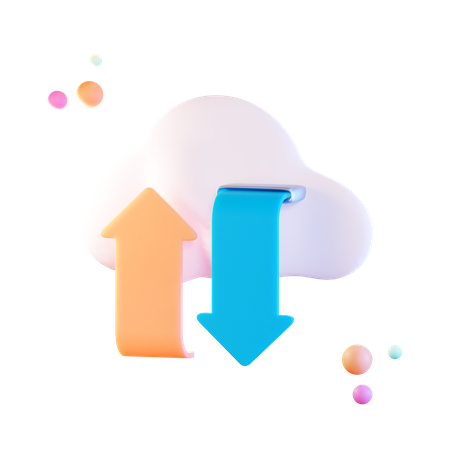 Cloud Data Transfer 3D Illustration