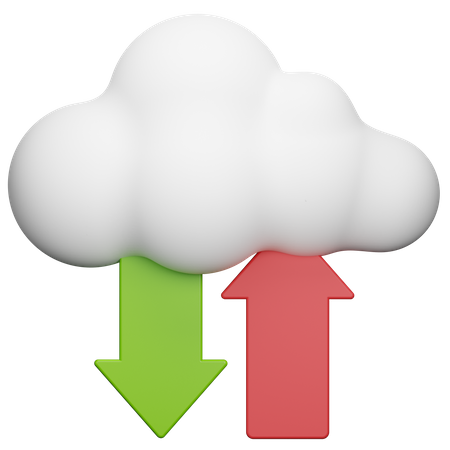 Cloud Data Transfer 3D Icon