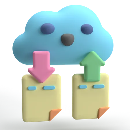Cloud Data Transfer  3D Icon