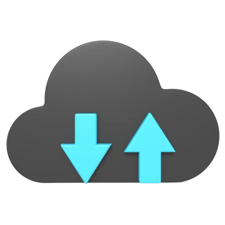 3 D Icon Of Cloud With Arrow Up And Down 3D Icon