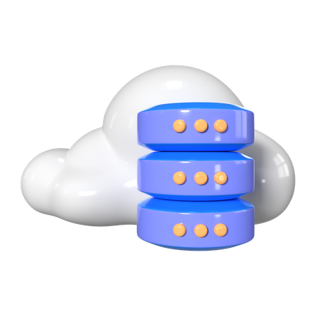 Cloud Database  3D Icon