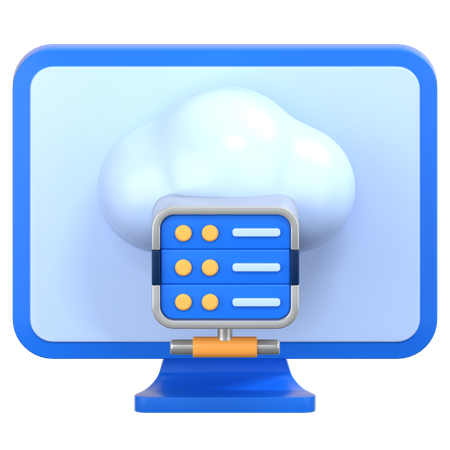 Cloud database  3D Icon