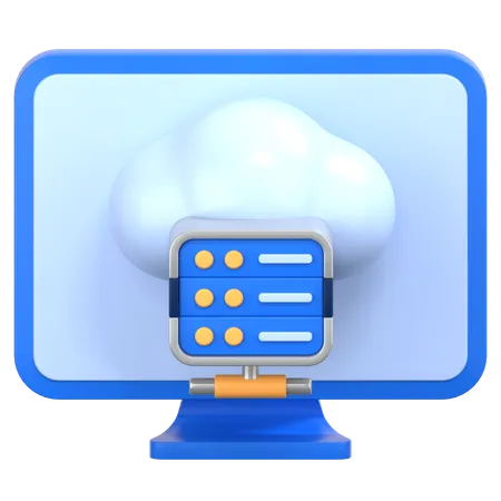 Cloud database  3D Icon