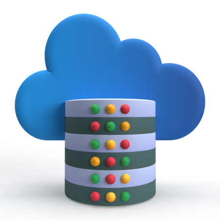 Cloud Database  3D Icon