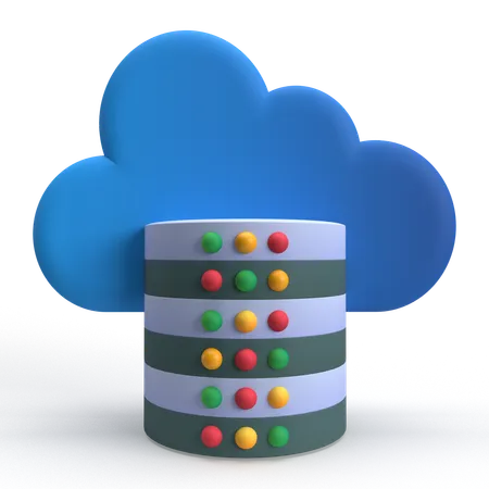 Cloud Database  3D Icon