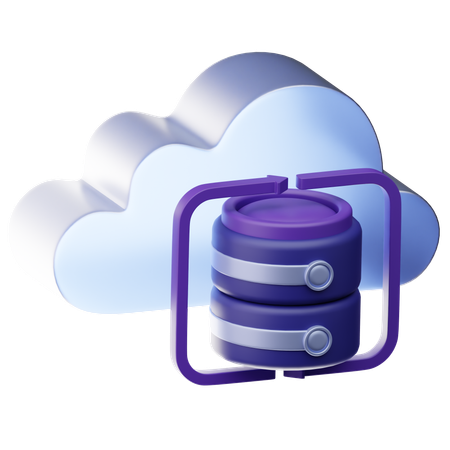 Cloud Database  3D Icon