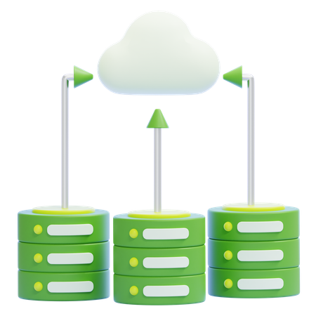 Cloud Database  3D Icon