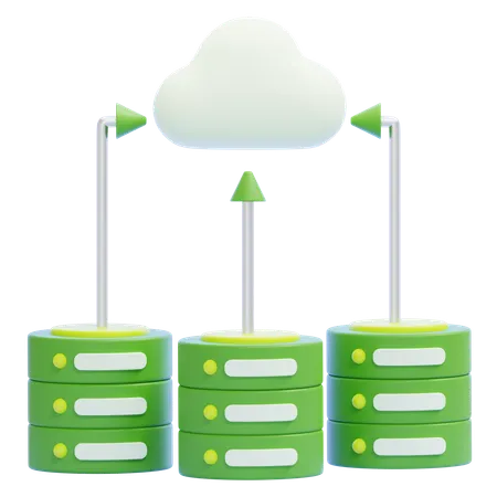 Cloud Database  3D Icon