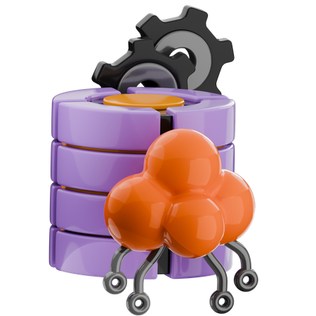 Cloud Database  3D Icon