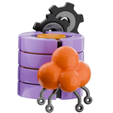 Cloud Database  3D Icon