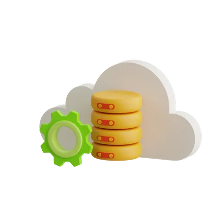 Cloud Database  3D Icon