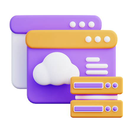 Cloud Database  3D Icon