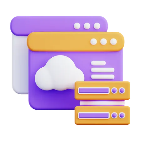 Cloud Database  3D Icon