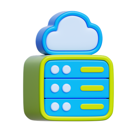 Cloud Database  3D Icon