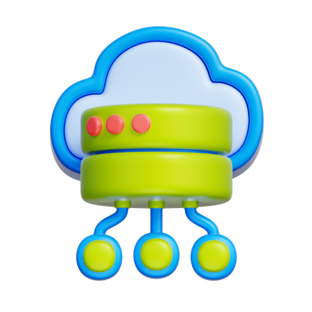 Cloud Database  3D Icon