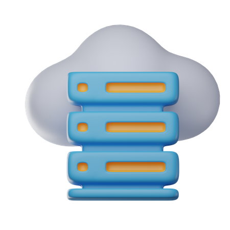 Cloud Database  3D Icon