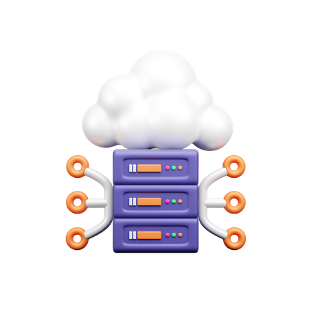 Cloud database  3D Icon