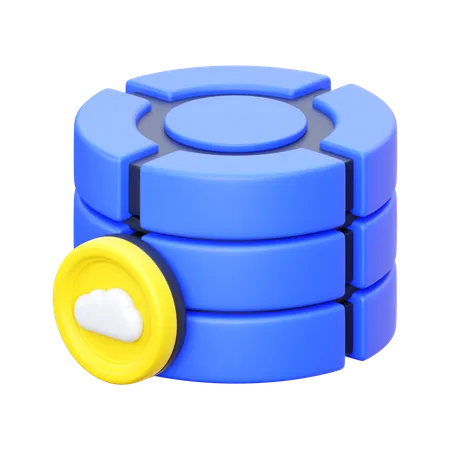 Cloud Database  3D Icon