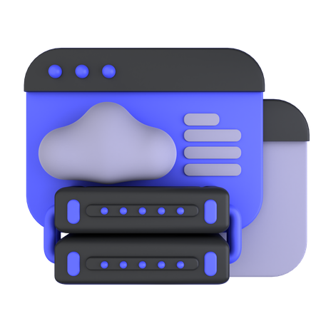 Cloud Database  3D Icon