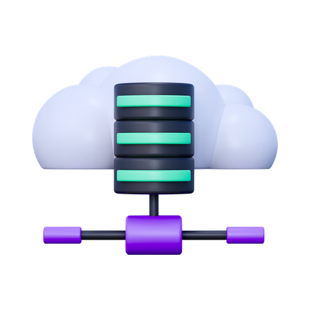 Cloud Database  3D Icon