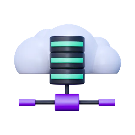 Cloud Database  3D Icon