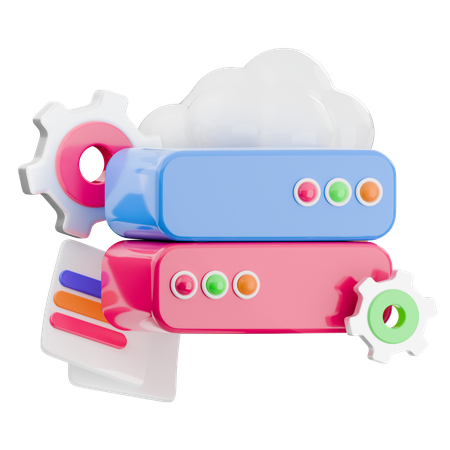 Cloud Database  3D Icon