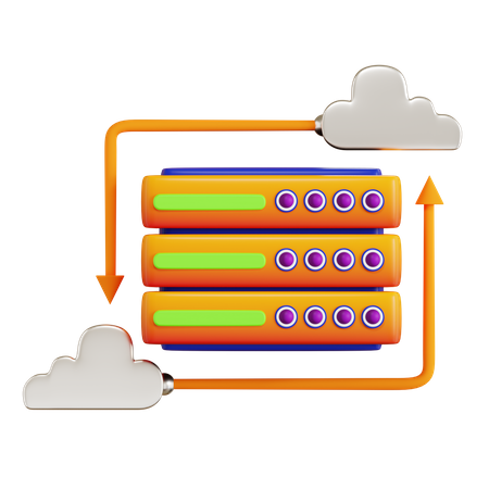 Cloud Database  3D Icon