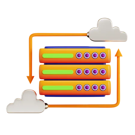 Cloud Database  3D Icon