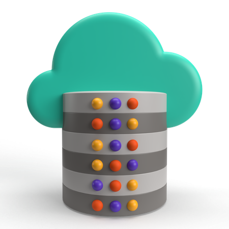 Cloud Database  3D Icon