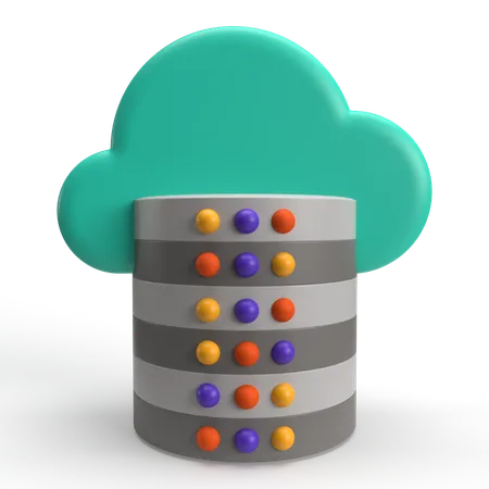 Cloud Database  3D Icon