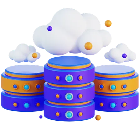 Cloud Database  3D Icon