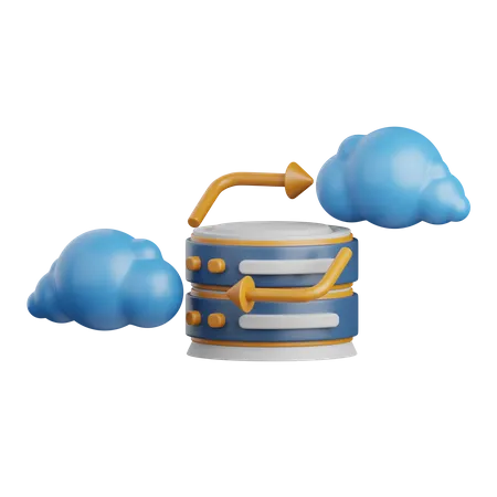 Cloud Database  3D Icon