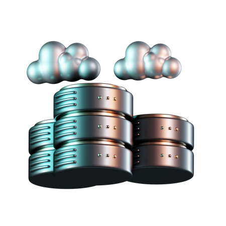 Cloud Database  3D Icon