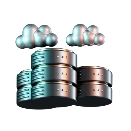 Cloud Database  3D Icon