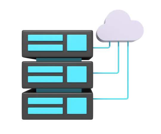 Cloud Database  3D Icon