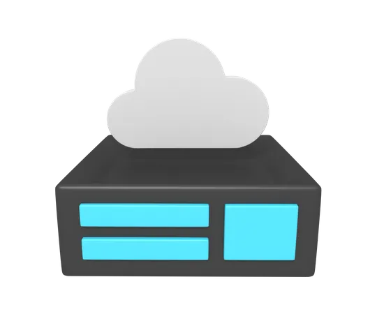 Cloud Database  3D Icon