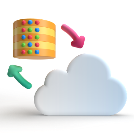 Cloud Database  3D Icon