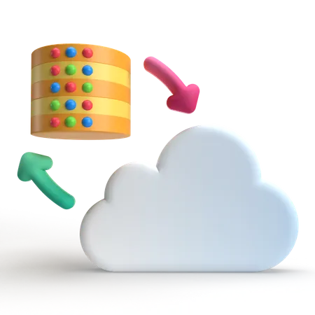 Cloud Database  3D Icon