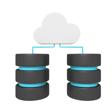 Cloud Database  3D Icon