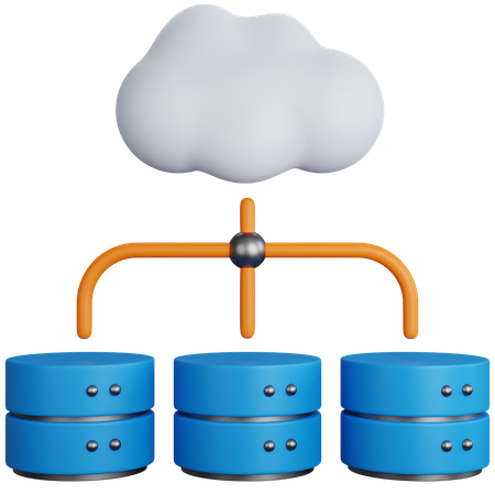 Cloud Database  3D Icon