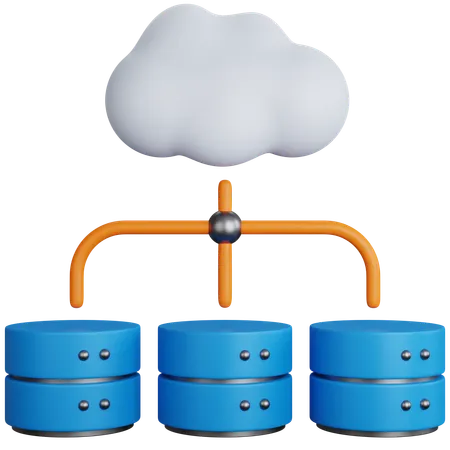 Cloud Database  3D Icon