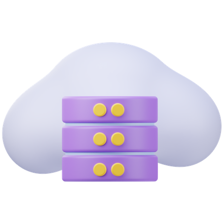 Cloud Database  3D Icon