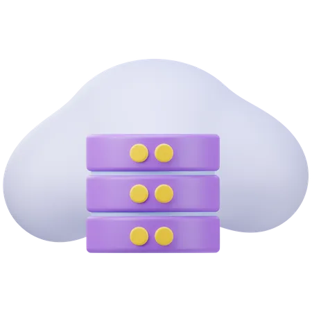 Cloud Database  3D Icon