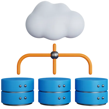 Cloud Database  3D Icon