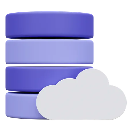 Cloud Database  3D Icon